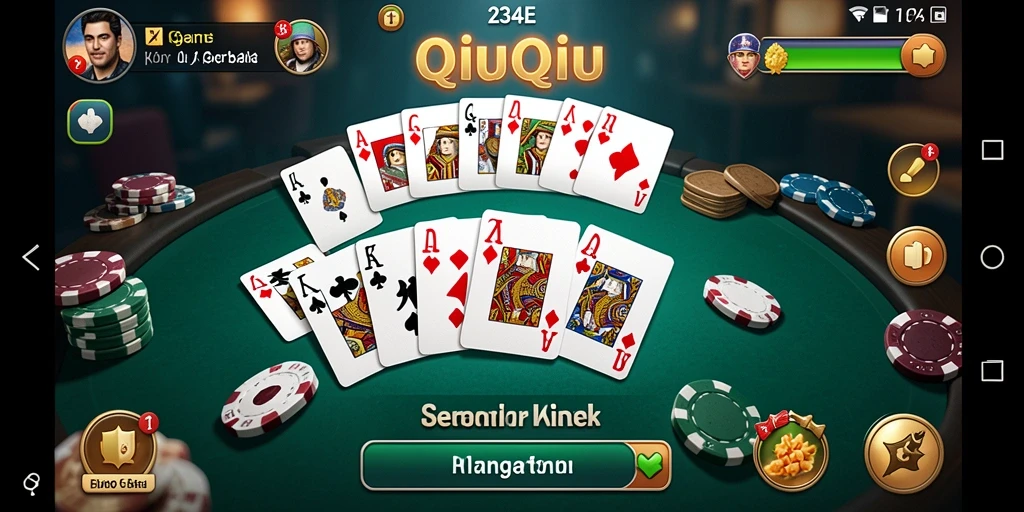 Tampilan gameplay seru dalam game QiuQiu 234E.