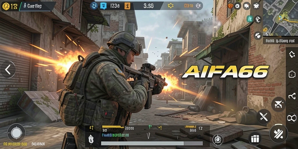 Gameplay intens AIFA66 dalam pertandingan FPS yang seru.