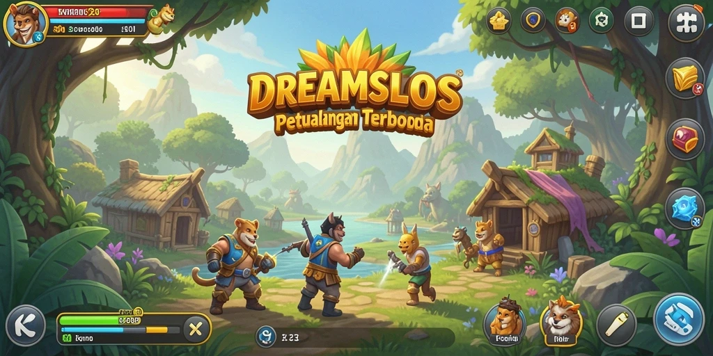 Tampilan utama gameplay DREAMSLOTS yang luar biasa di dunia terbuka.
