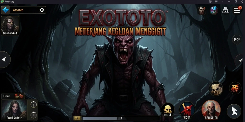 Tampilan gameplay menegangkan dalam EXOTOTO yang penuh kengerian.