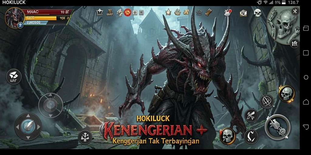 Screenshot utama HOKILUCK menampilkan suasana gameplay yang mencekam dan menegangkan.