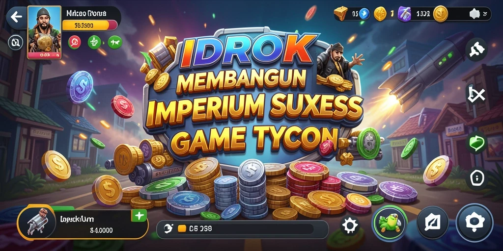 Tampilan gameplay menarik dari IDROK yang menunjukkan pembangunan bisnis.