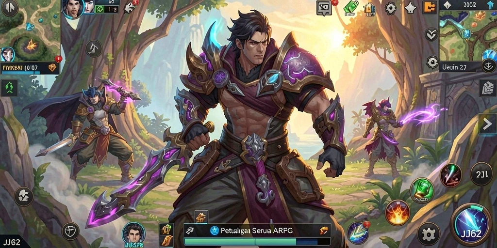 Tampilan gameplay ARPG yang mendebarkan di JJ62.