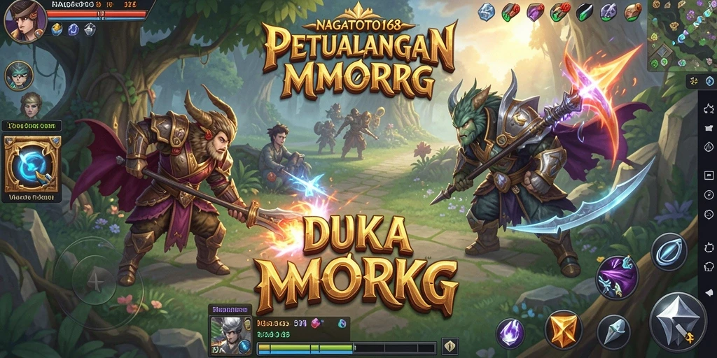 Tangkapan layar NAGATOTO168 menampilkan aksi epik dalam dunia MMORPG.