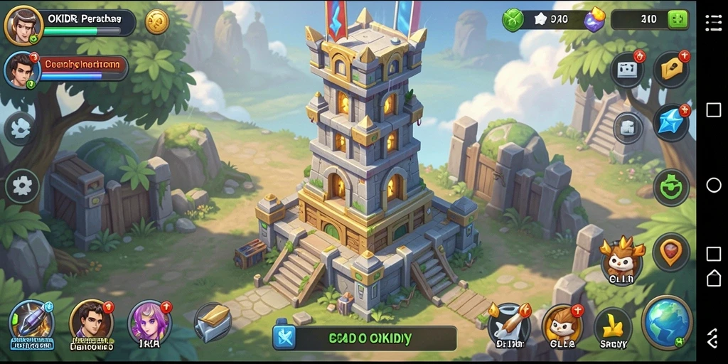 Tampilan gameplay menarik dari OKIDR di genre Tower Defense.