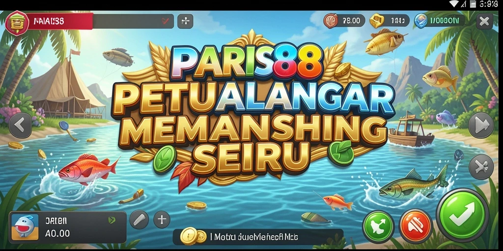 Screenshot gameplay <strong>PARIS88</strong> menampilkan aksi seru saat menangkap ikan di lautan.