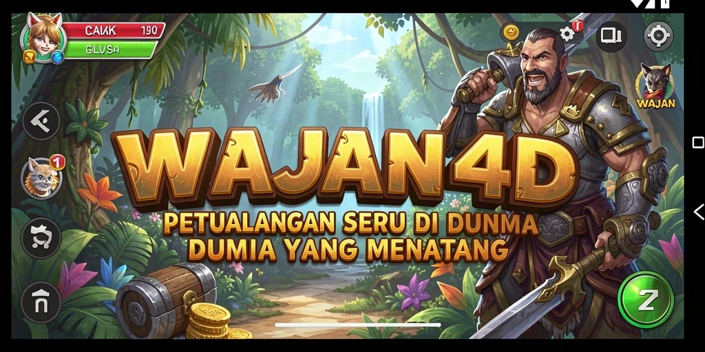 Tampilan screenshot utama WAJAN4D yang menunjukkan aksi petualangan seru.