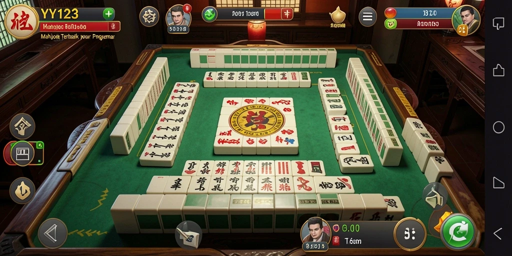 Screenshot gameplay YY123 menampilkan papan Mahjong yang menarik.
